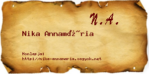 Nika Annamária névjegykártya